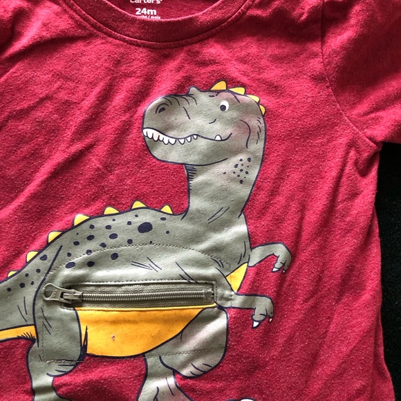 Adorable toddler boys red Dinosaur Graphic T-Shirt - Picture 2 of 5